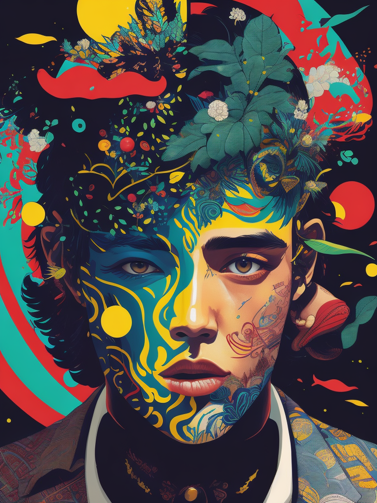 Album art, gorgeous stunning vibrant digital art by Yoh Nagao and Ken Price, no written text. octane render, gloss. designed by david hockney, inspired by mellon collie and infinate sadness digital collage artist john craig