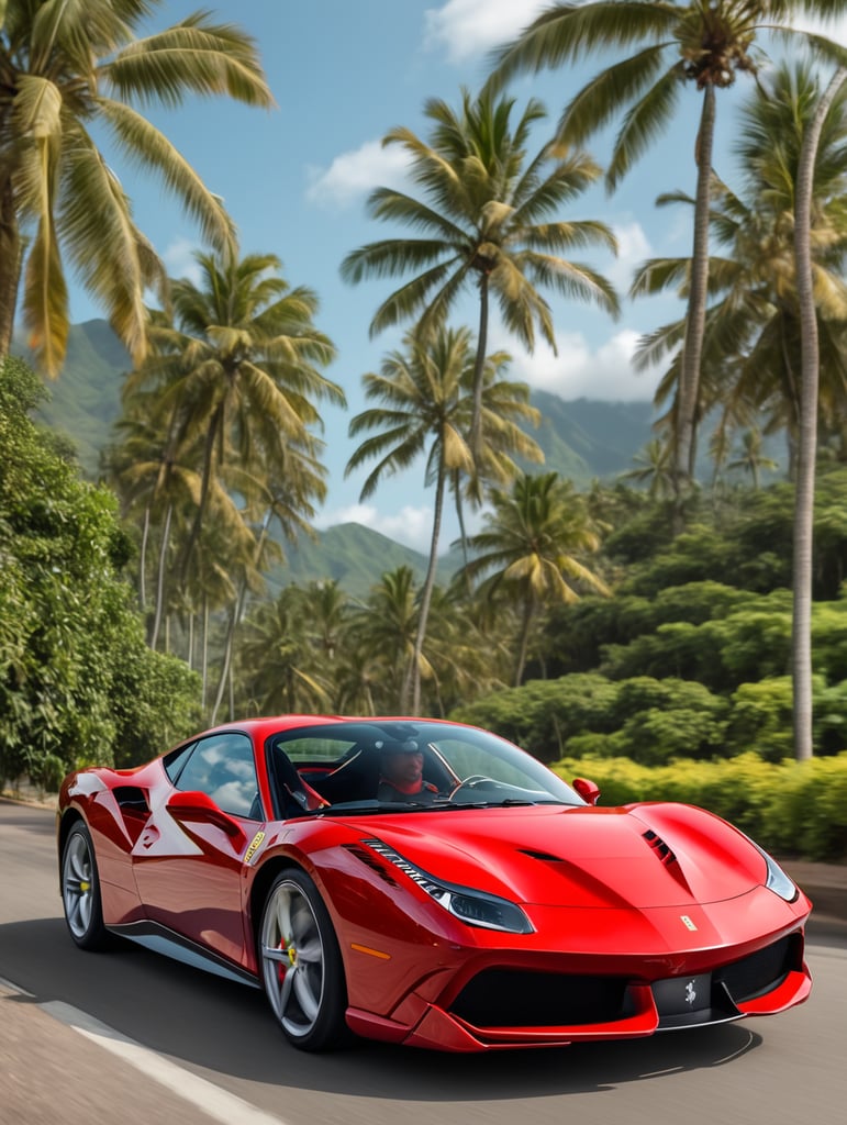 Magnum driving ferrari