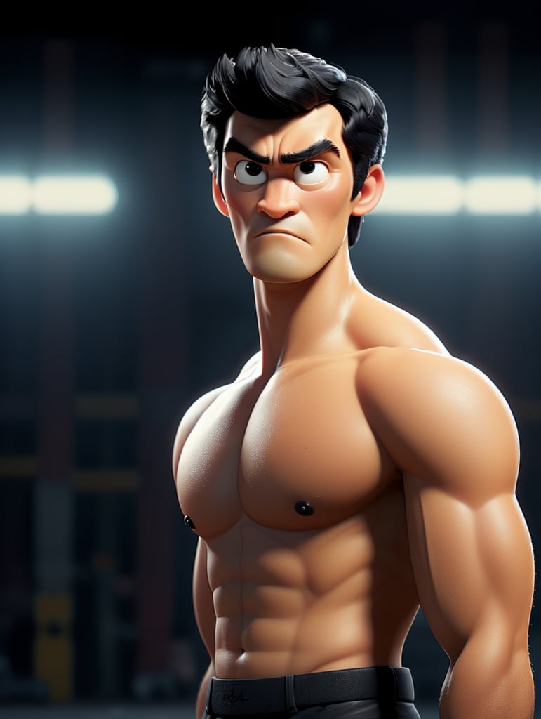 Bruce Lee standing looking at camera