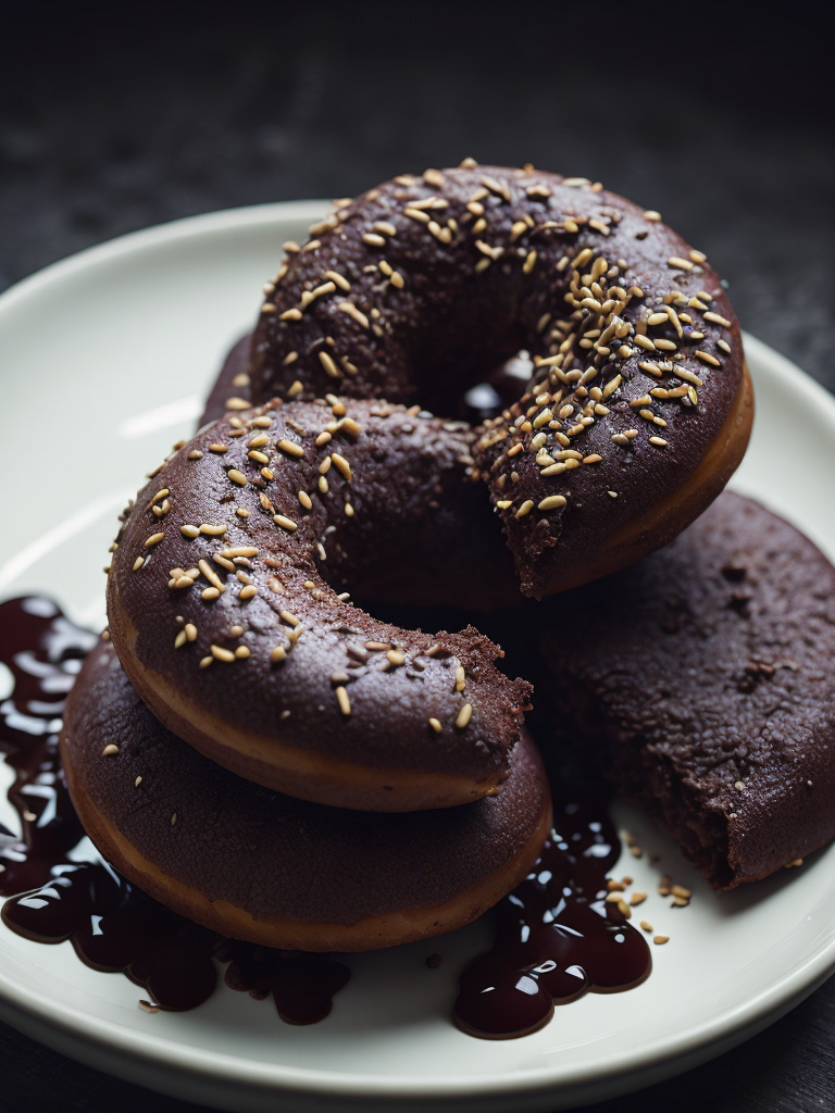 Realistic detailed chocolate sprinkled donuts on a white plate::2 food photography, photorealistic, ultra realistic, maximum detail, recipes.com, epicurious, instagram :: 8k, volumetric light, cinematic, octane render