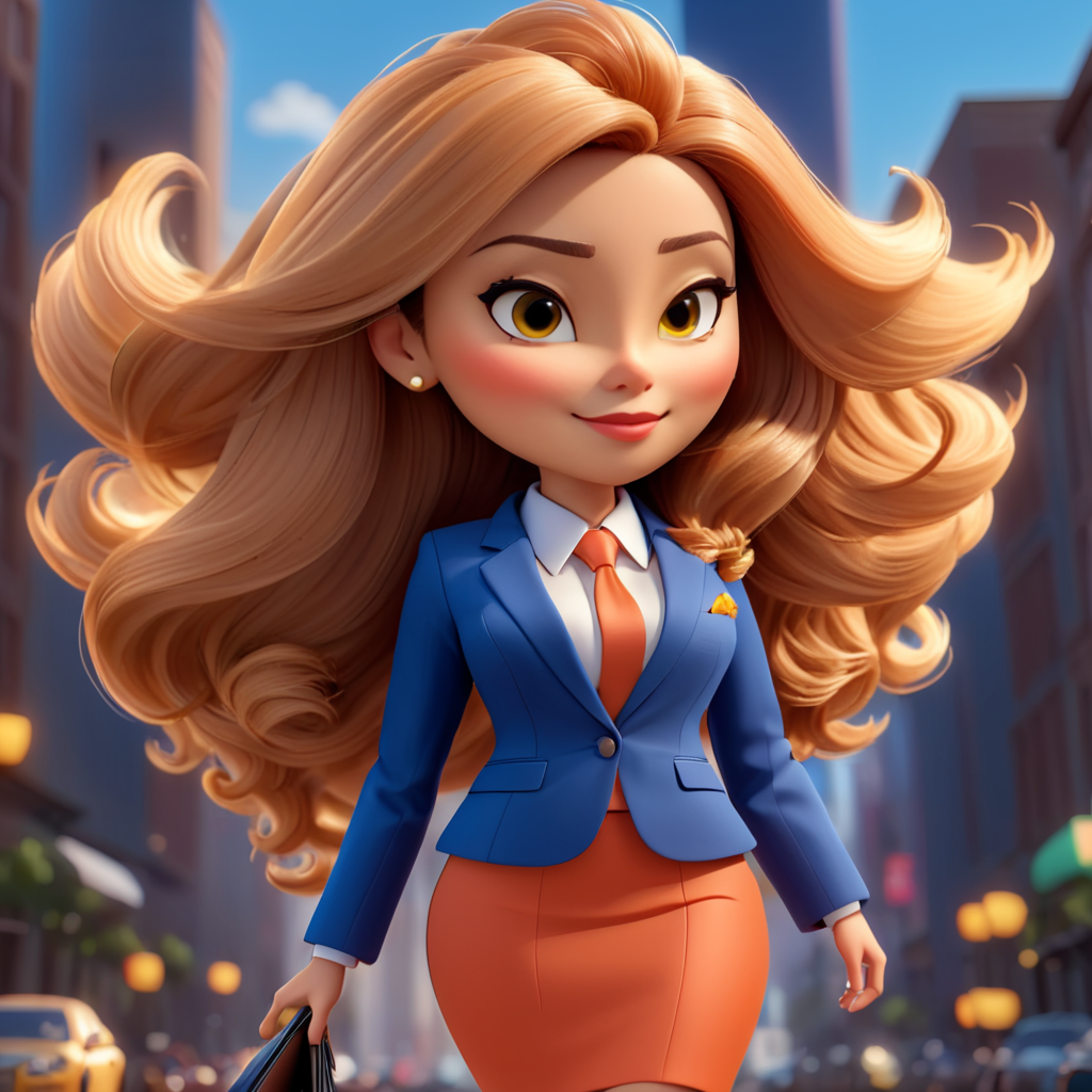 3d confident businesswoman