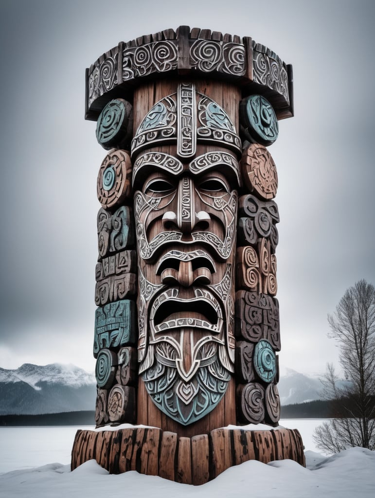 viking totem pole