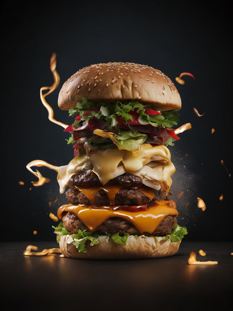 high quality cinematic juicy burger