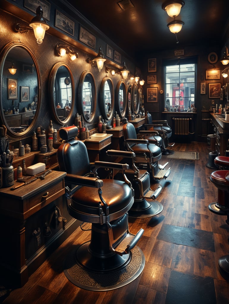 vintage barber shop inside