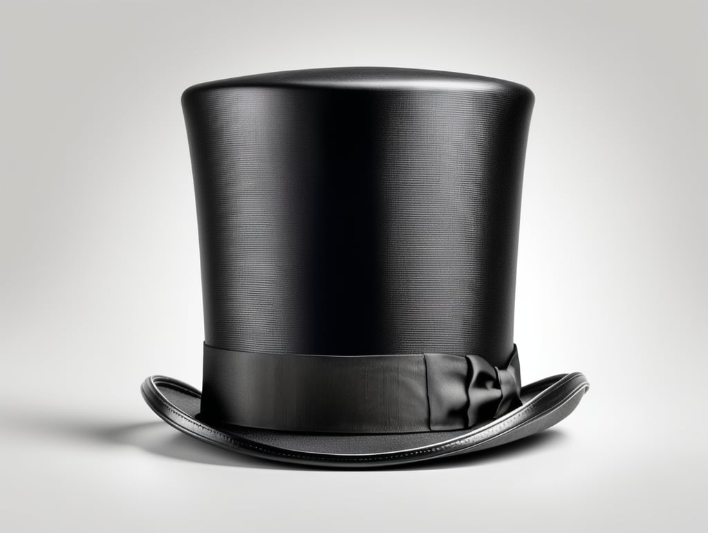 Cylinder black top hat isolated on transparent or white background
