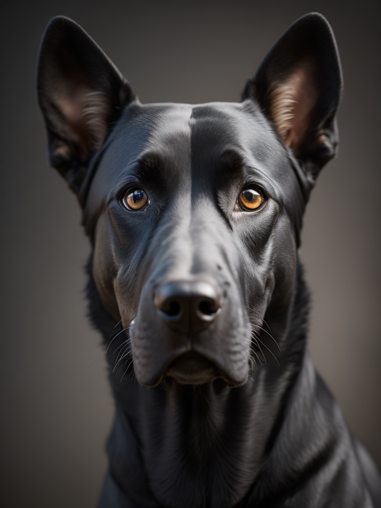 black dog on a black background