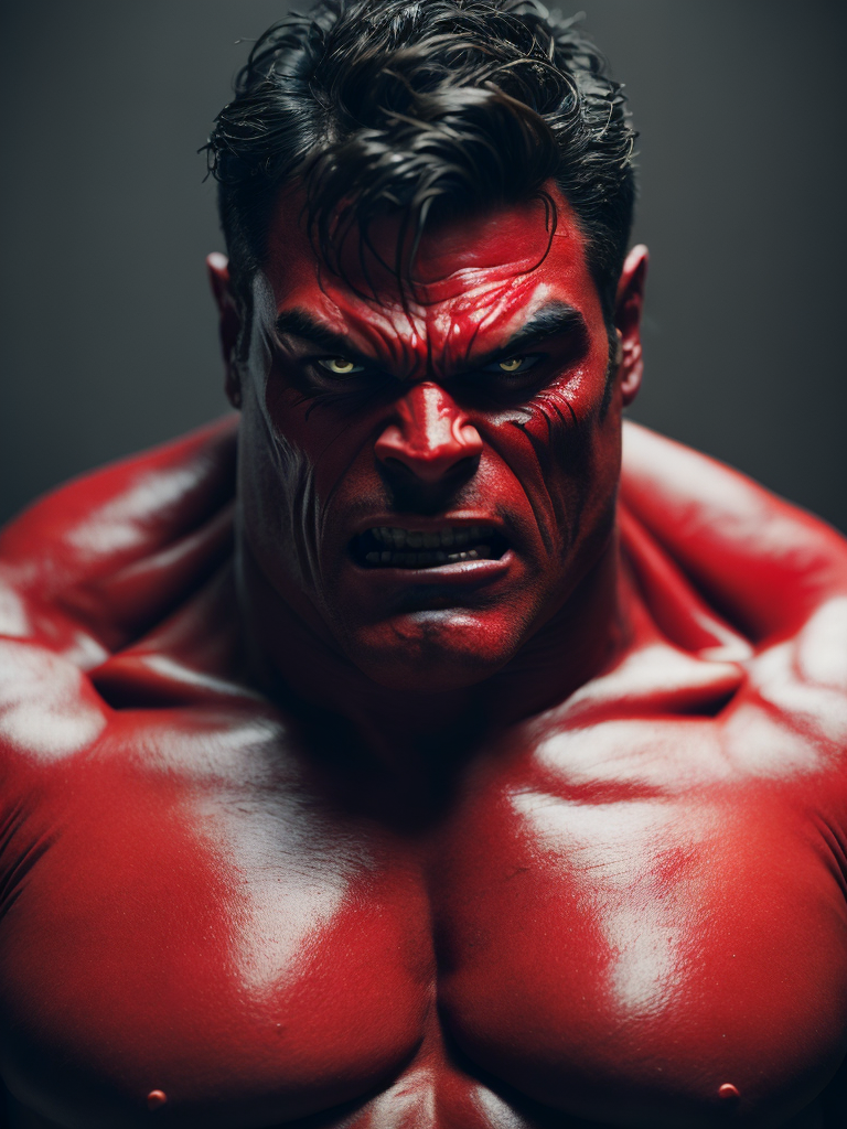 red hulk detailed face