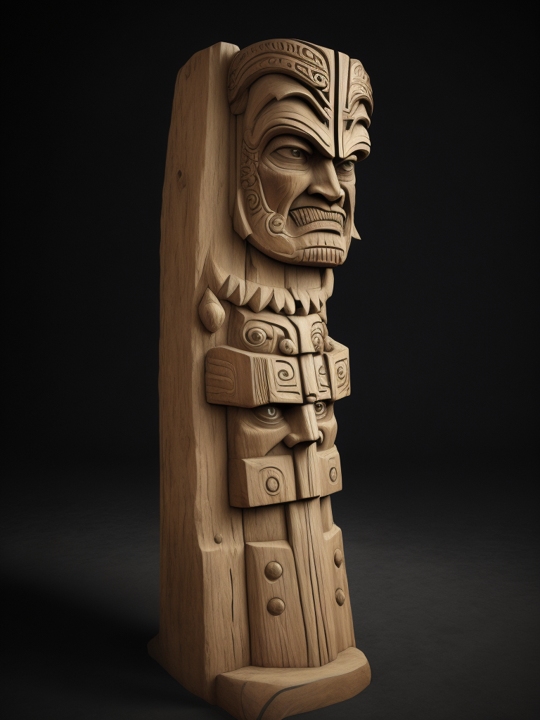 Slavic Totem Pole, deep carved, Slavic angry god face, Slavic Nation, slavic culture, odin