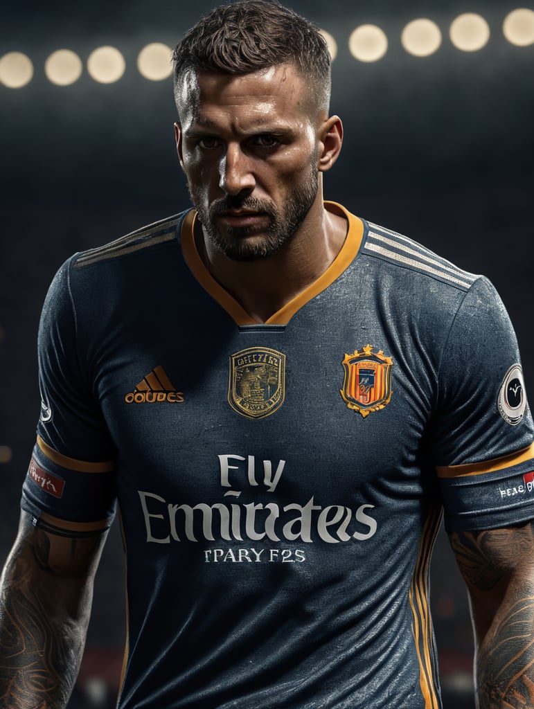 a footballer standing in a kit