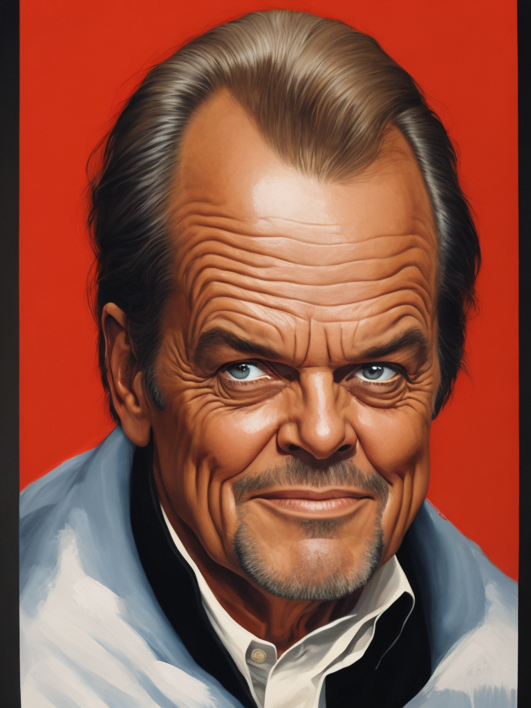 Jack Nicholson, Hero portrait, Illustration, Painting, Comic, Acrylic, Gouache, Ink, Cover, Art, UK, style of Glenn Fabry