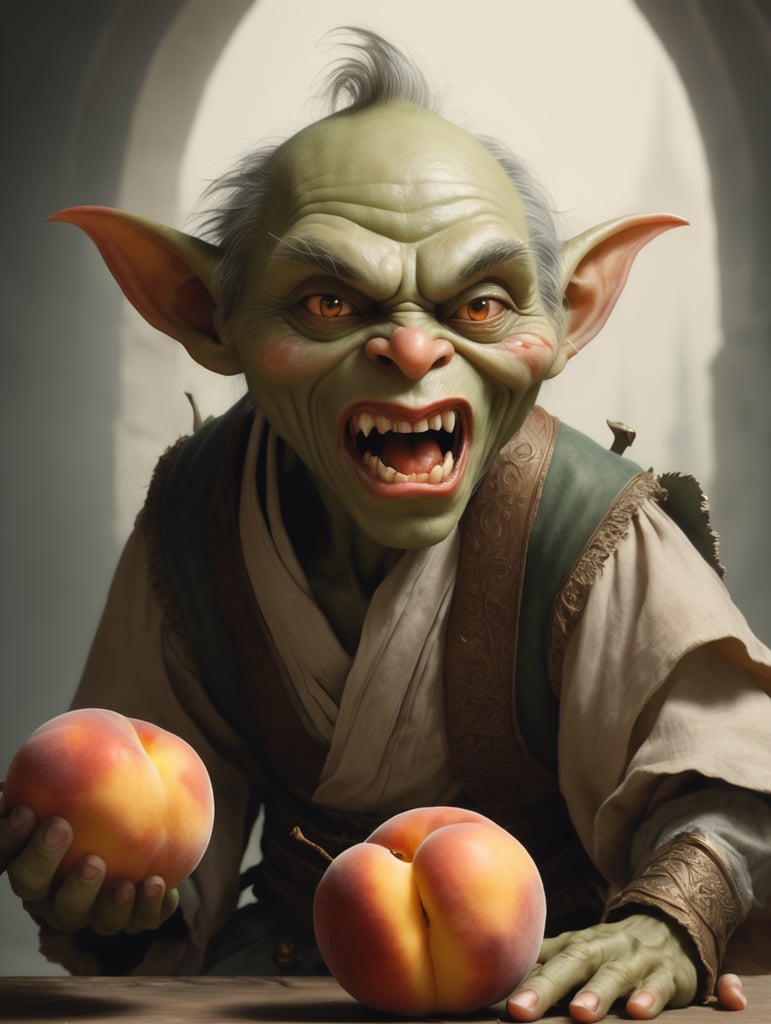 un duende robando una durazno que sangre