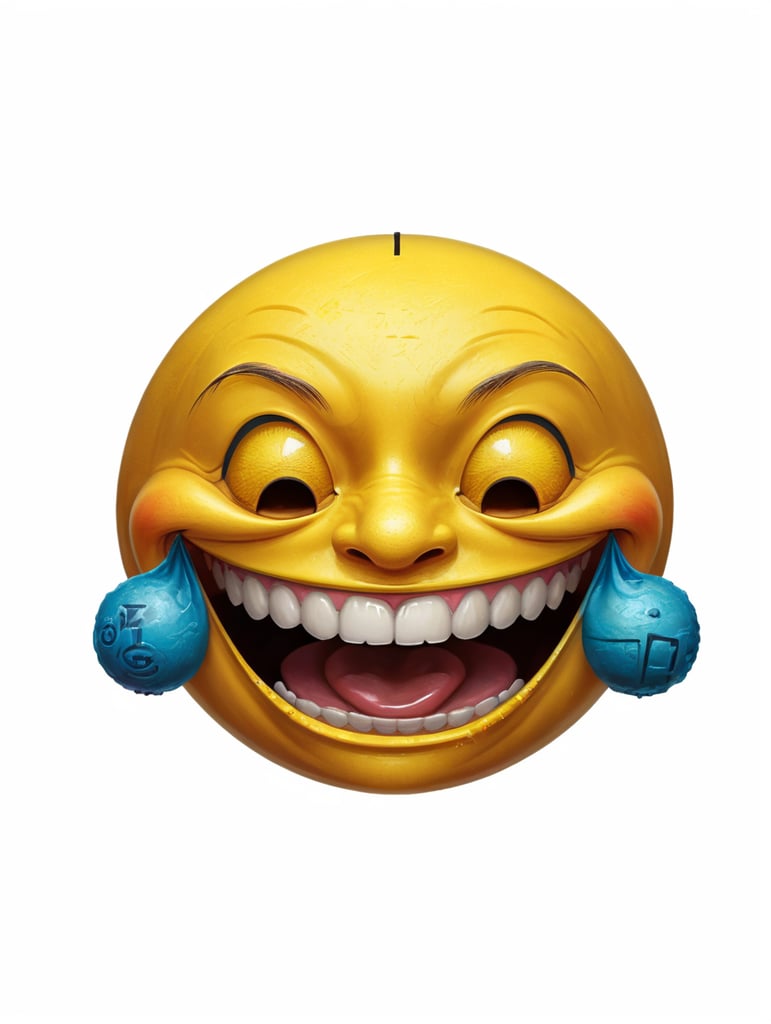Extreme happiness, Chinese laughter emoji as a human