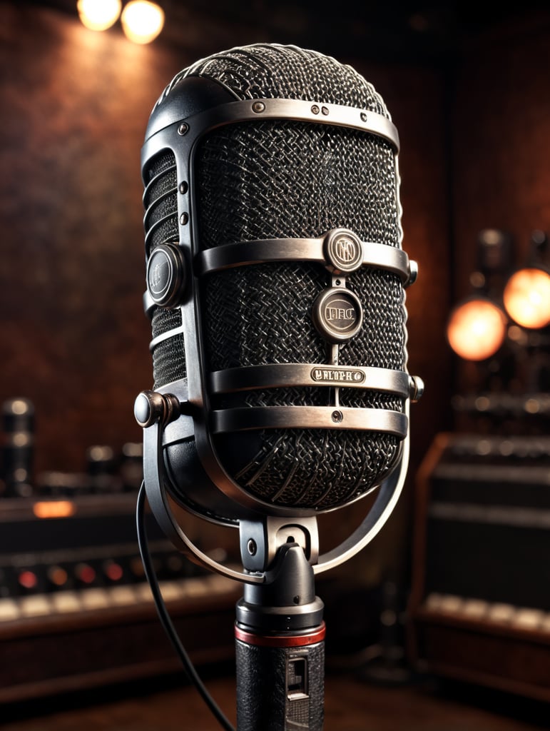microfono vintage con cuerpo de rokero grunge