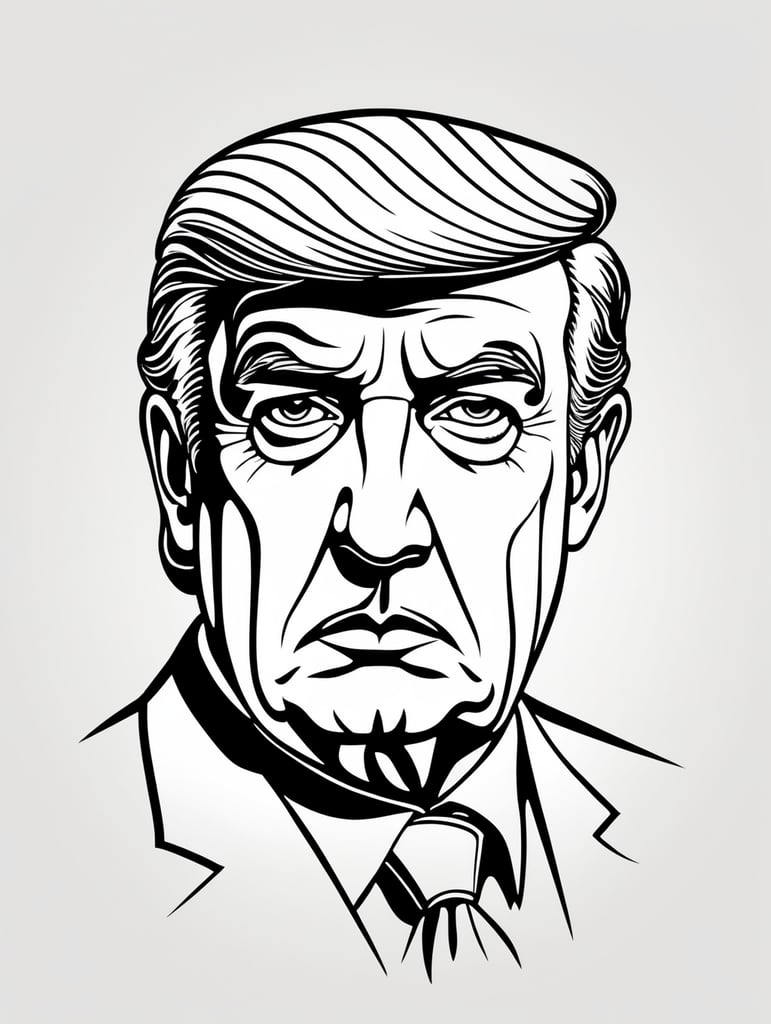 Mafia Boss, in the style of simple line art vector comic art on white background