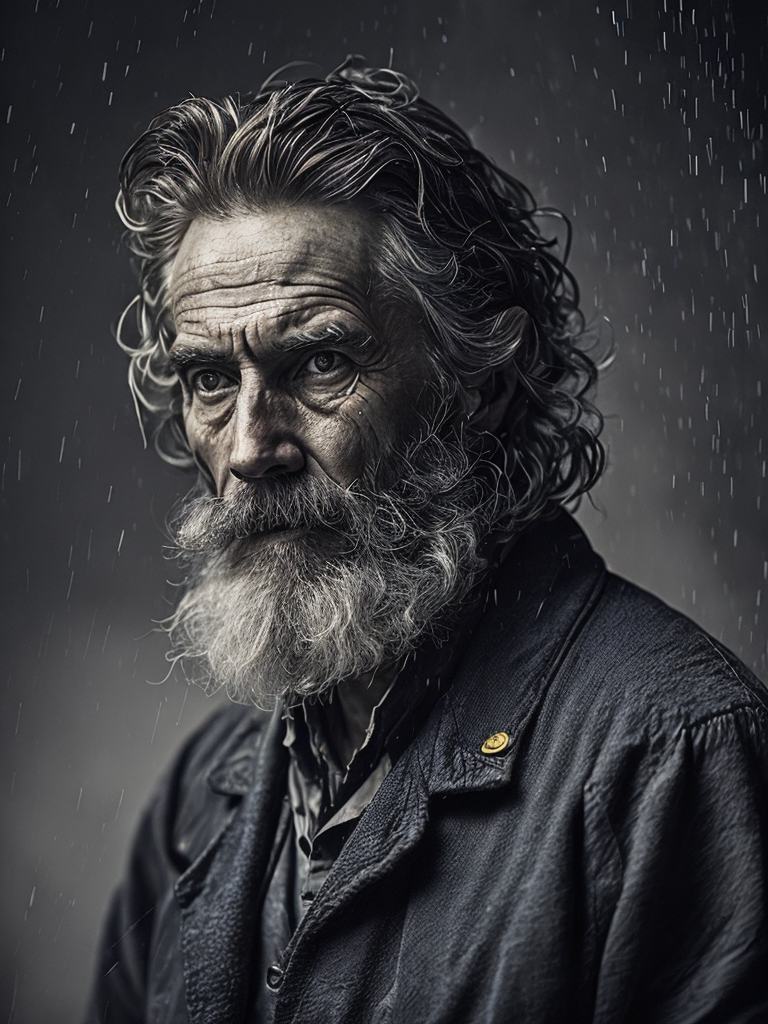 a wet plate photograph of a grizzled old sea captain