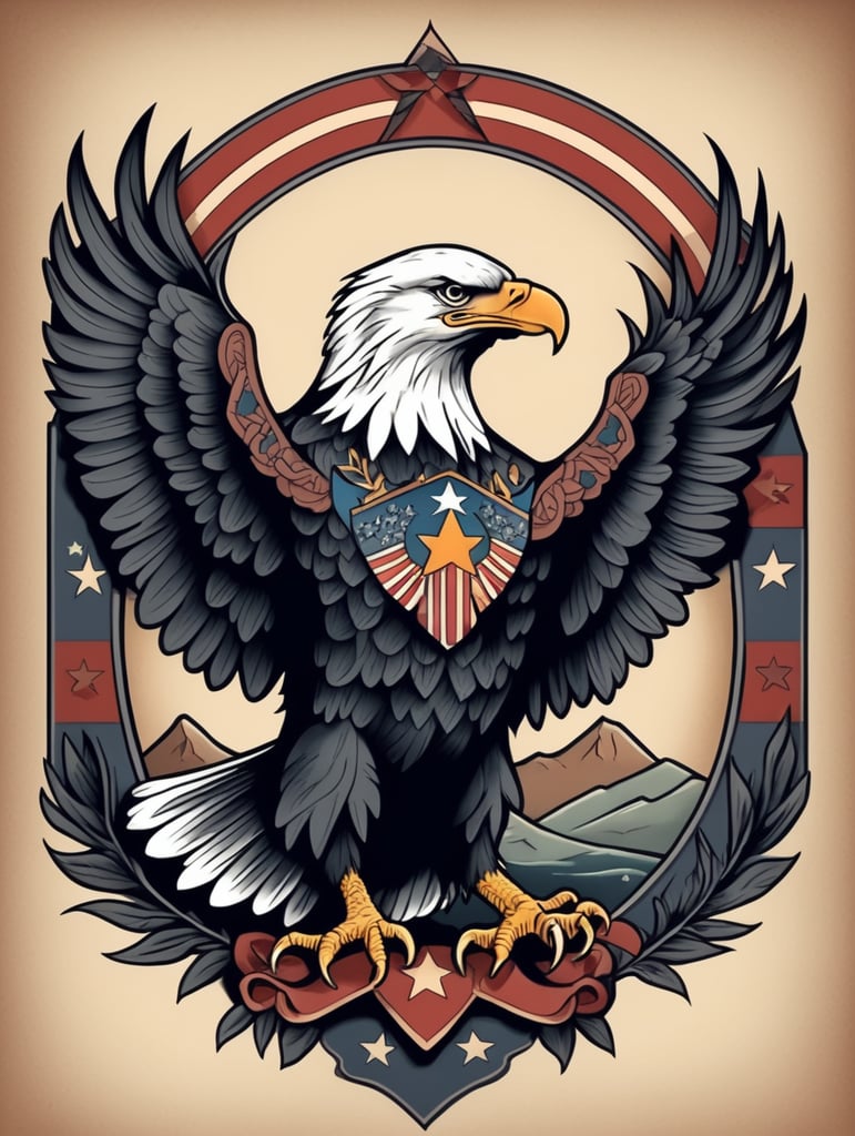 American traditional eagle tattoo design