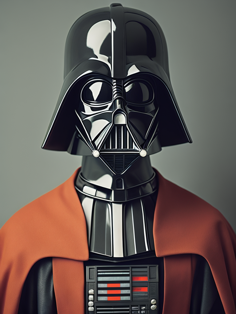 puertorrican portrait of Darth Vader of Star Wars in Wes Anderson style, using the puerto rico color flaghyperrealistic photography, Wes Anderson style, 8k