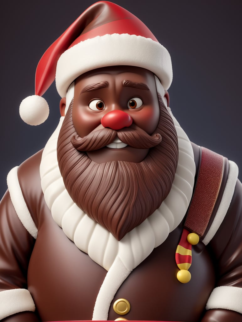 A chocolate Santa figure, made from milk chocolate