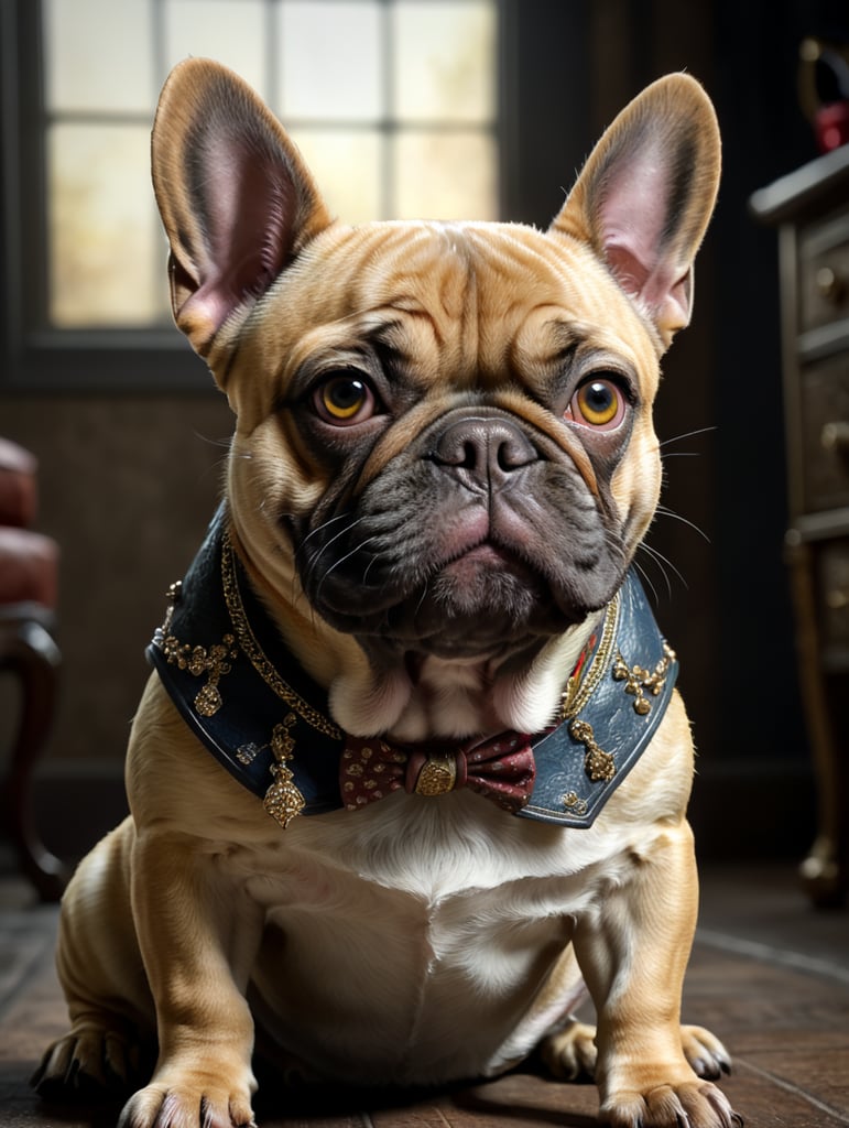 short haired beige french bulldog