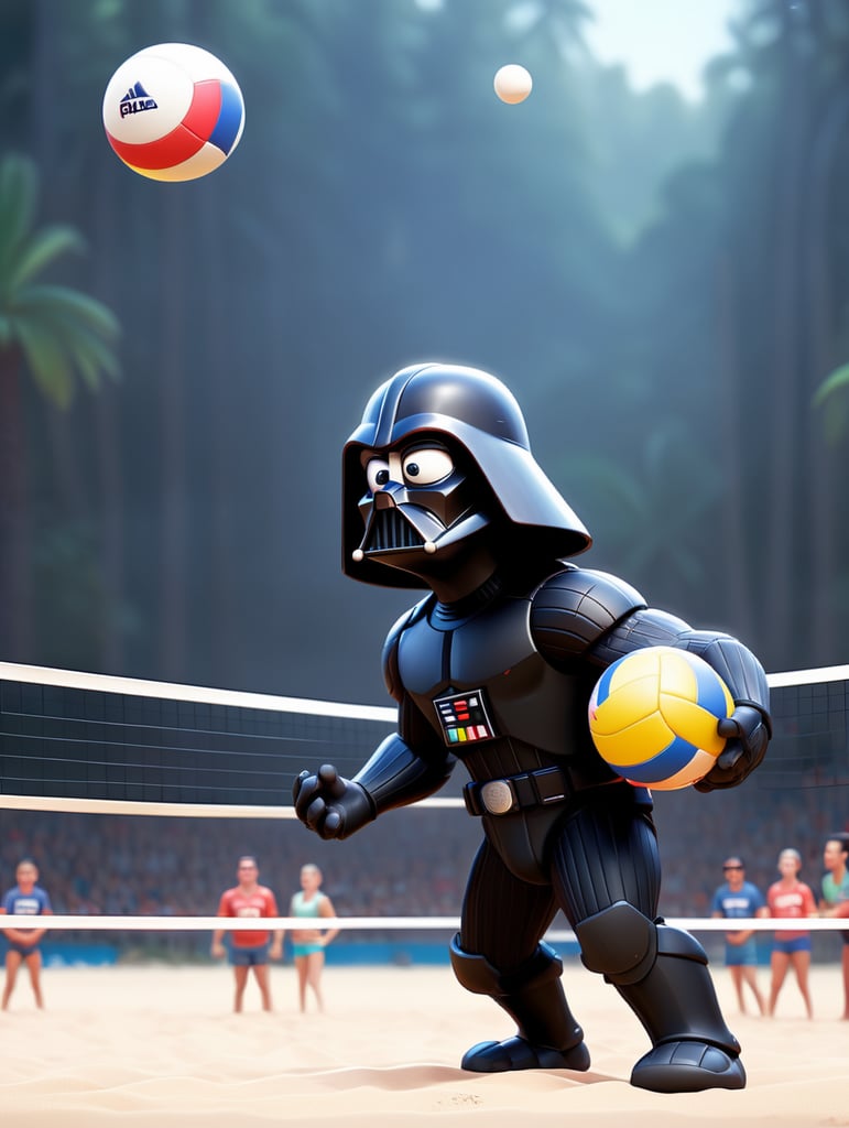 darth vader playing volleyball