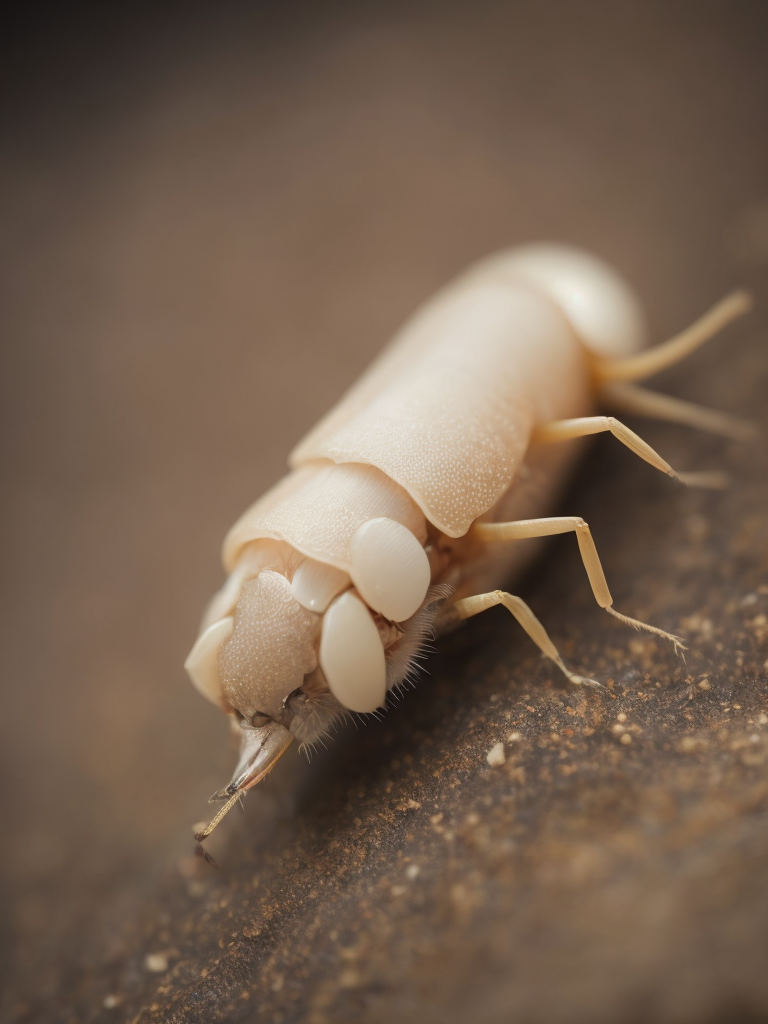 macro photography of a cute maggot