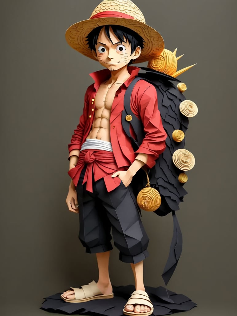 luffy one piece in vector style for tshirt design