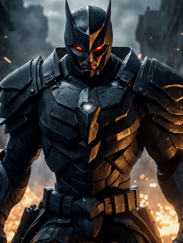 герой аниме в схватке с огромным и страшным врагом