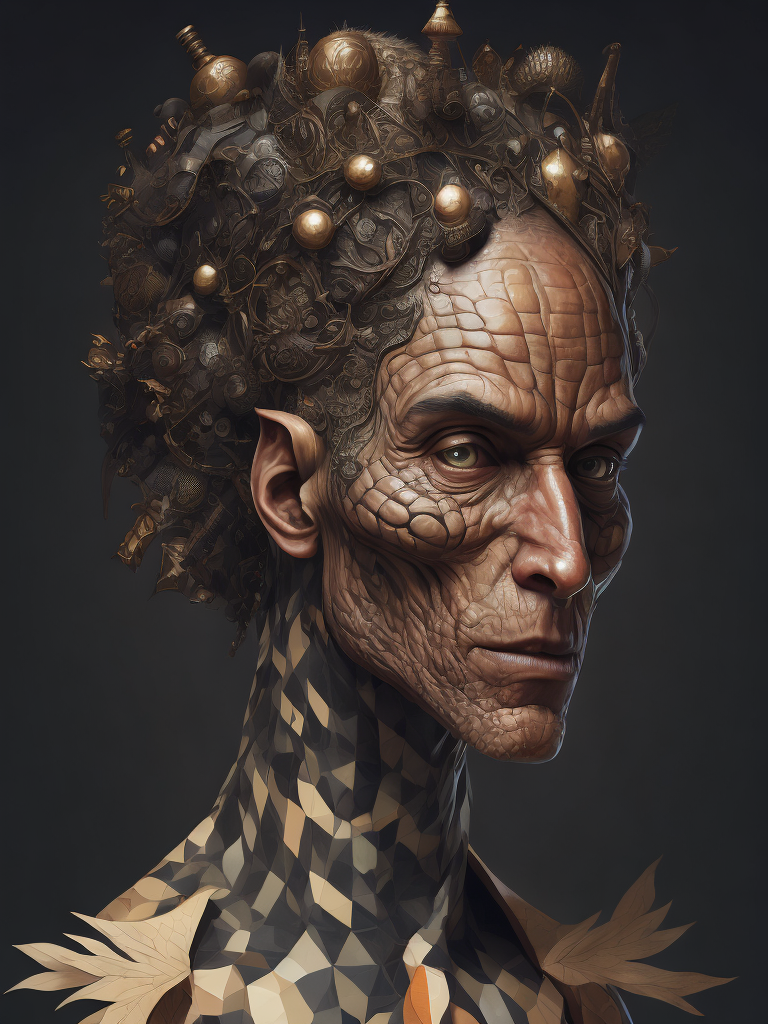The anatomy of a zoombie head made of chess boards, an ultrafine detailed painting by james jean, octopath traveler, behance contest winner, vanitas, angular, altermodern, surreal