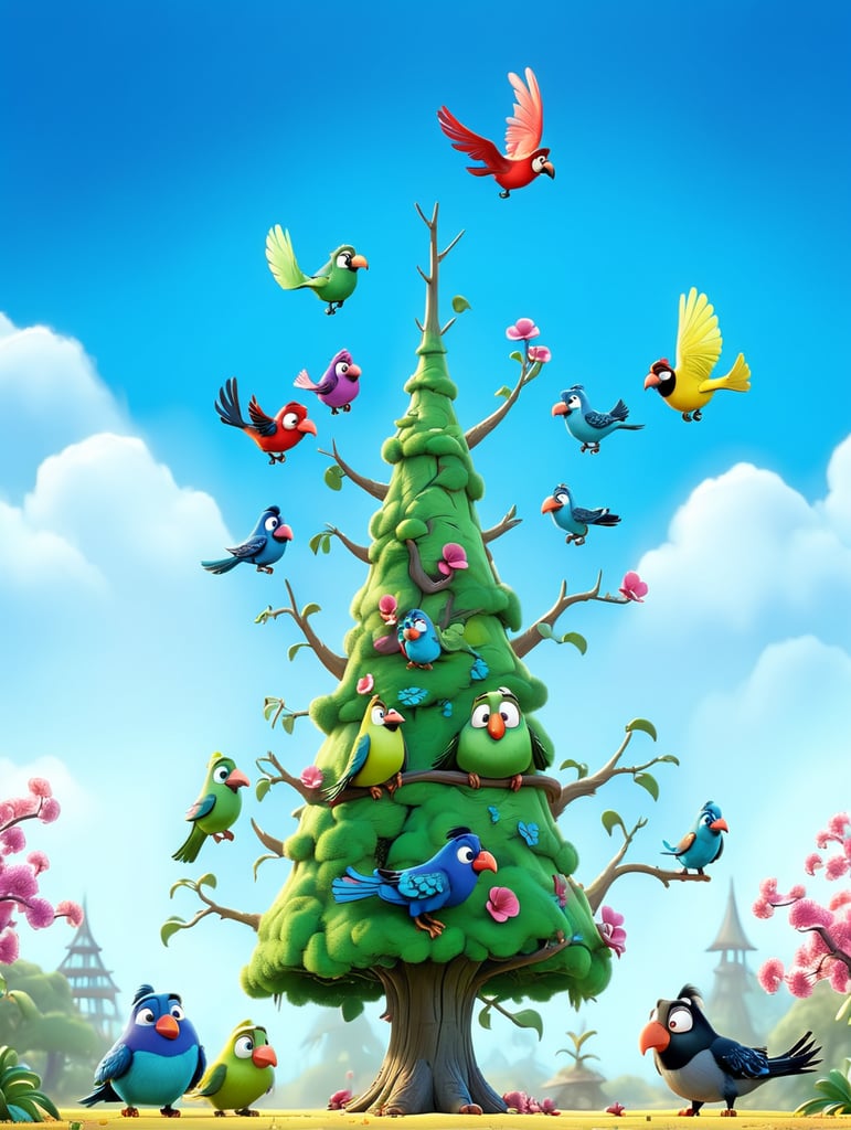 Árvore com passarinhos