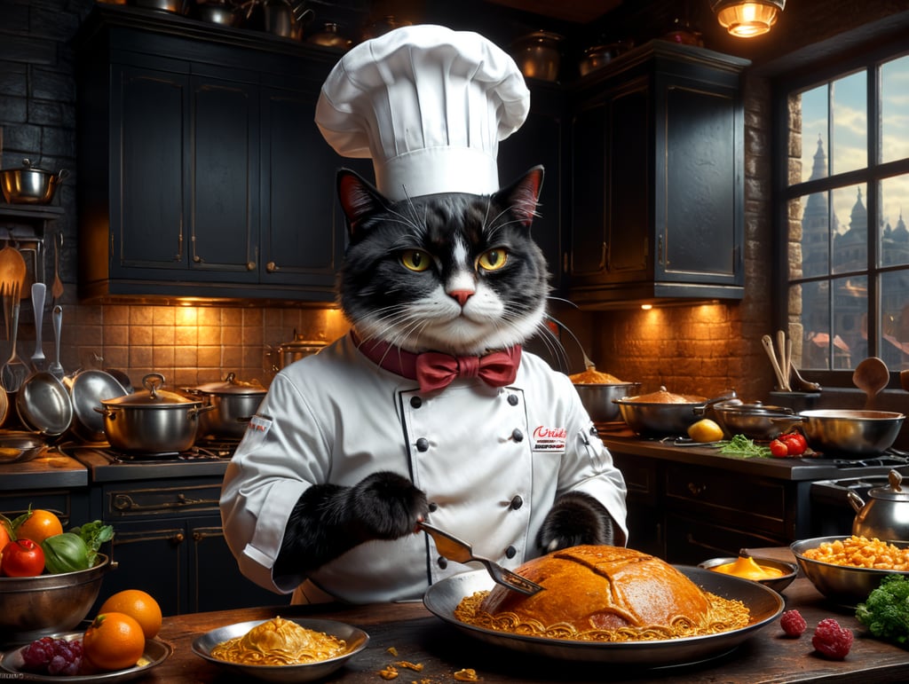sweet cook chef cat