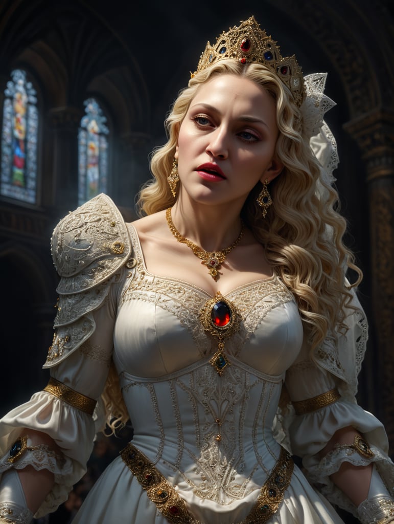 Madonna in white drees renaissanse