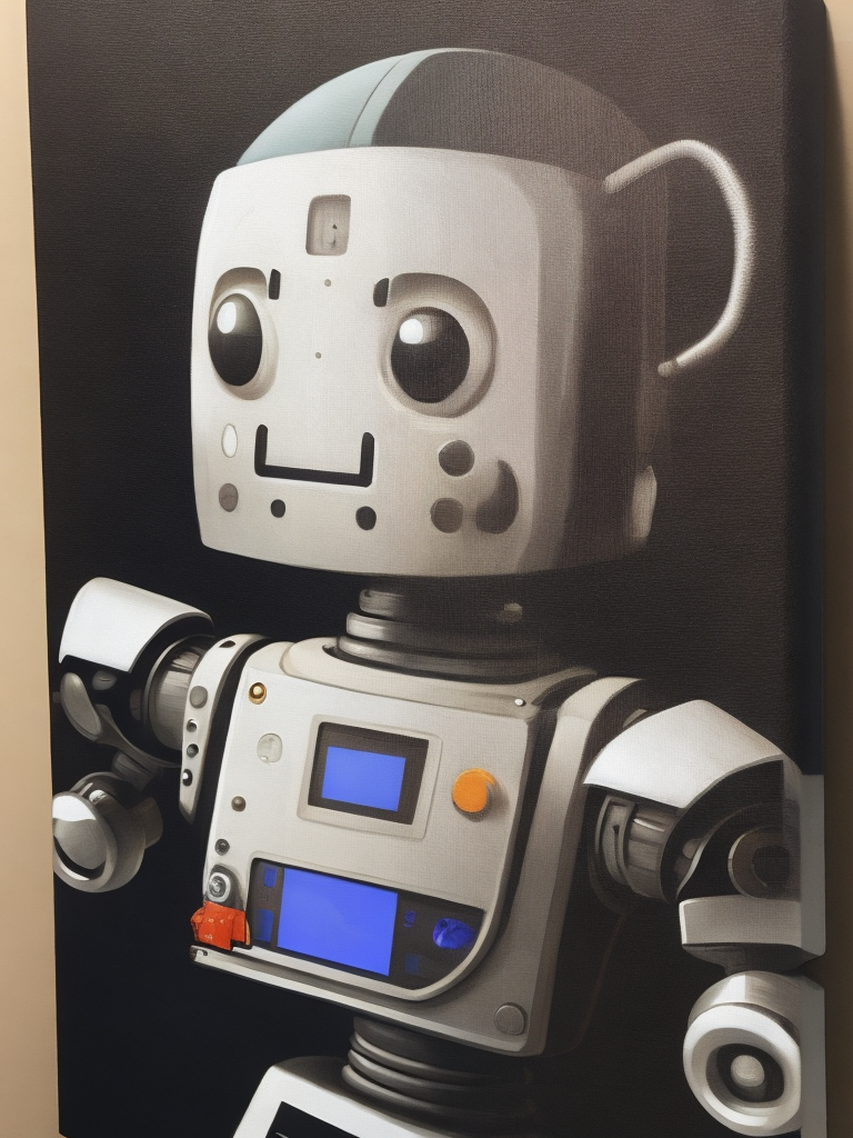 A robot painting on a canvas