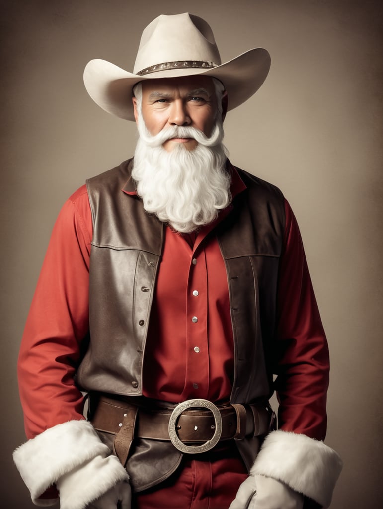cowboy dressed as santa