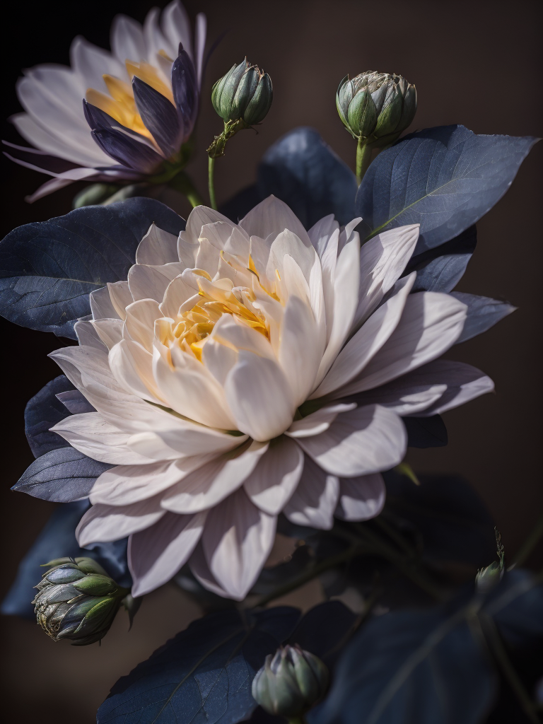 Flower, dark, deep colors, dark, atmosphere, dark blue