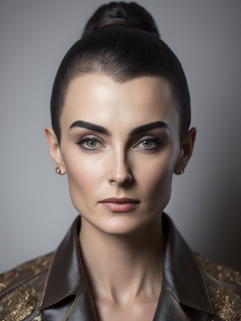 Sinead O'Connor black latex, ultra photo realistic, HD