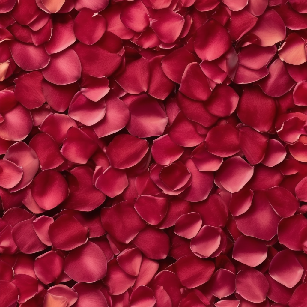 Template filled with rose petals