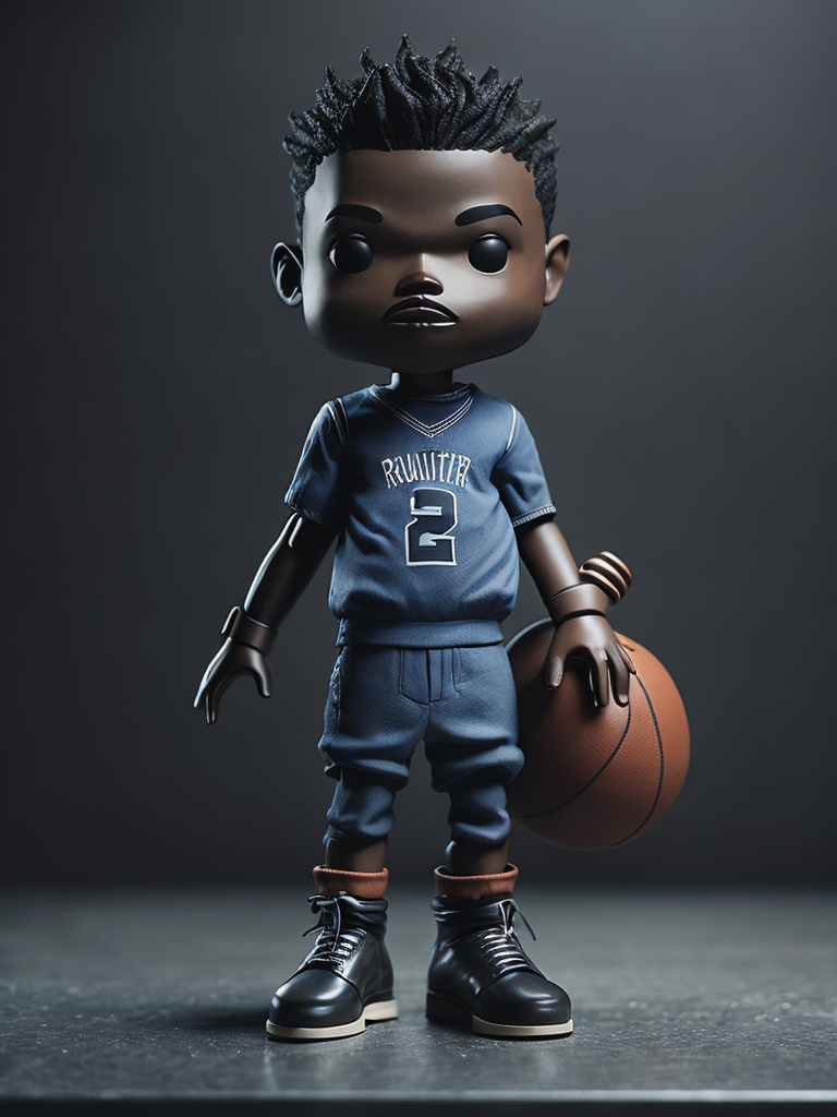 Full body 3d render of funko pop jimmy butler