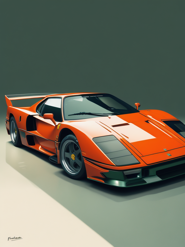 make me high definition - 4k a ferrari f40 green with white background