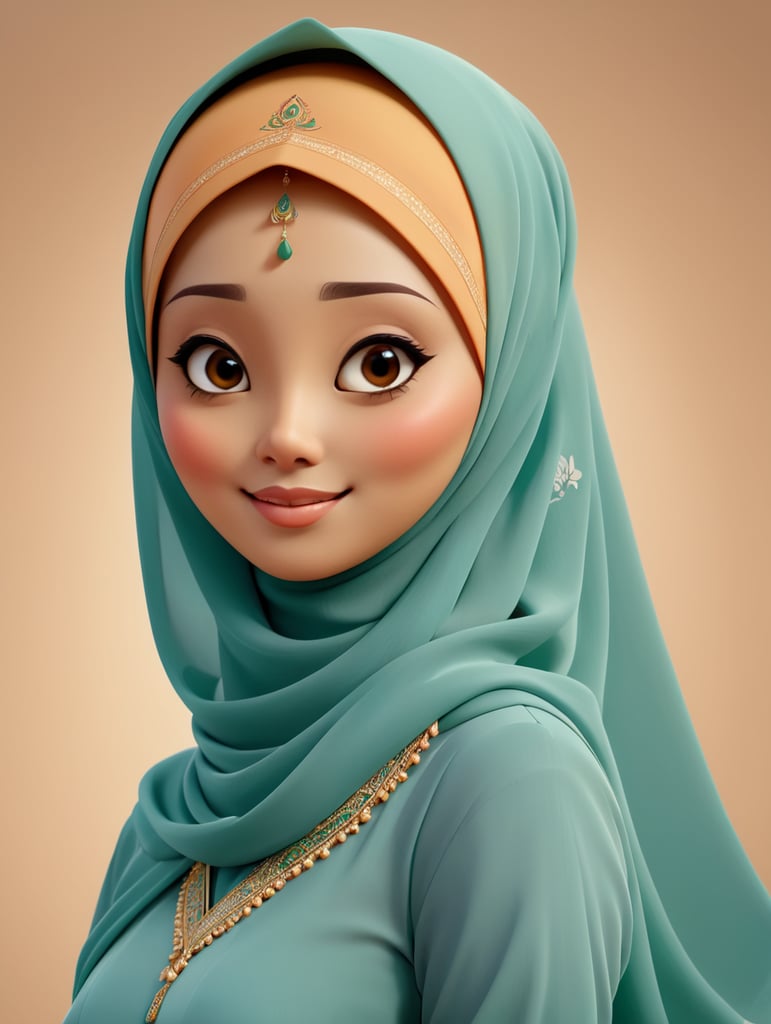 beautiful indonesian woman, modern, wear hijab