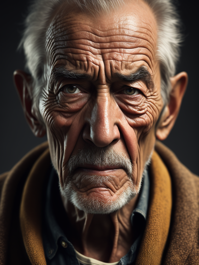 Portrait of an elderly crying man, high definition, photography, cinematic, detailed character portrait, detailed and intricate environment