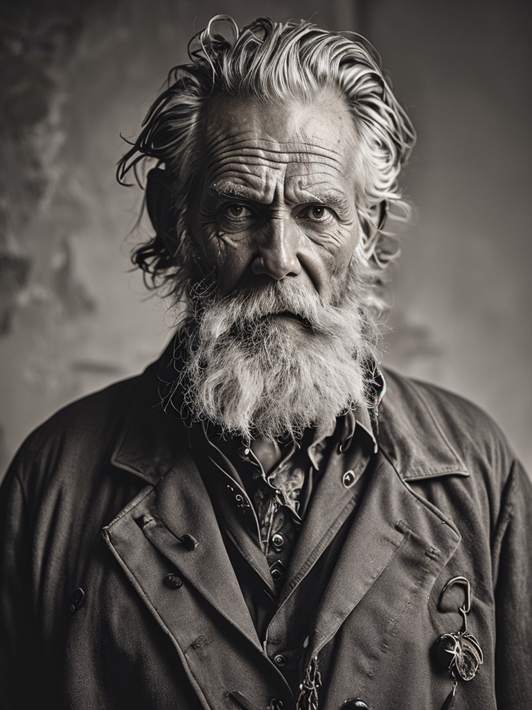 a wet plate photograph of a grizzled old sea captain