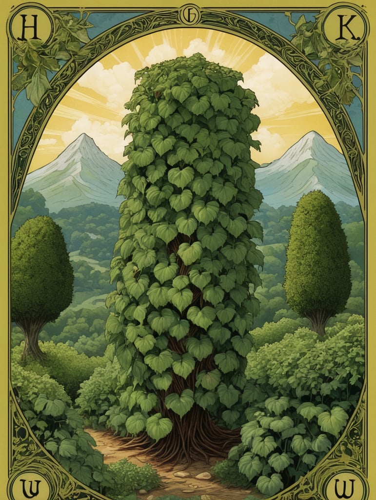 folk crescent, hirsute kudzu, tarot card