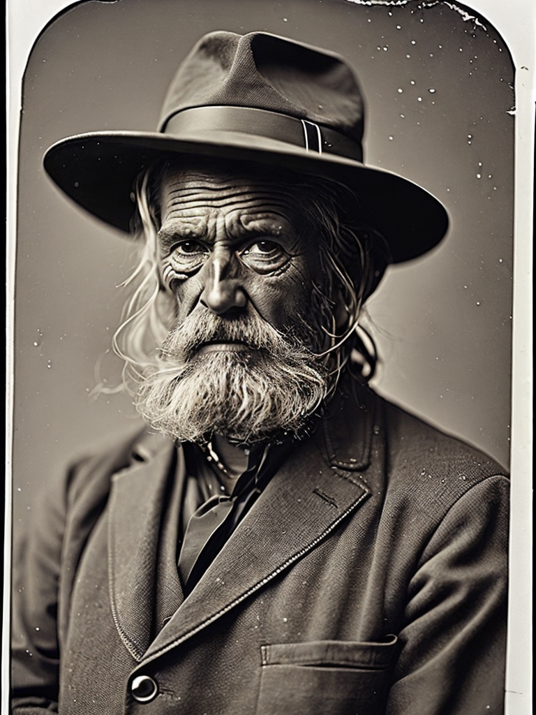 a wet plate photograph of a grizzled old sea captain