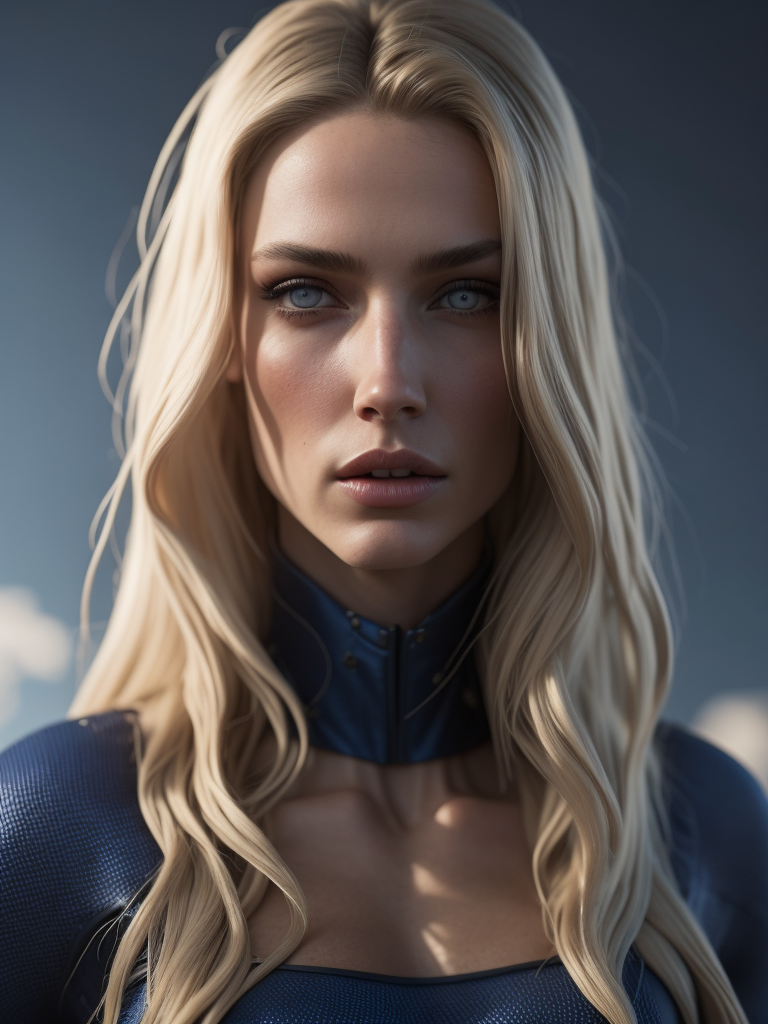 8k, best quality, real picture, intricate details, ultra-detailed, ultra highres, depth field,(photorealistic,realistic:1.2),masterpiece,photo of european girl, supergirl, (bruise, dirty, torn clothes, revealing clothes, blood:1.3), blue eyes, blonde hair, long hair, ripped cape, ripped pantyhose, superhero, solo, sun, blue sky, best quality, realistic, photorealistic, (intricate details:1.2), (delicate detailed), (cinematic light), clear line, sharp focus, realistic face, detailed face, unity 8k wallpaper, ultra high res, (photorealistic:1.4), looking at viewer