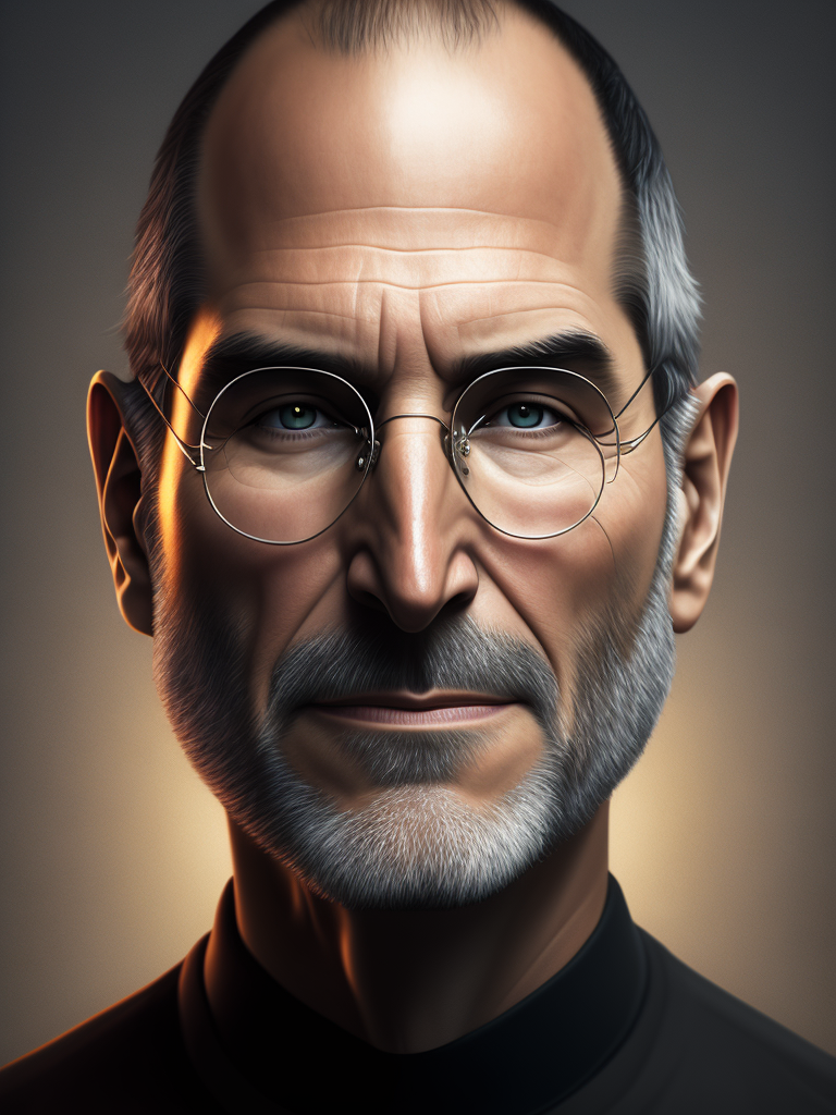 Portrait of Steve Jobs, natural colors, elegant, highly detailed, sharp focus, dramatic lighting, depth of field, incredibly high detailed