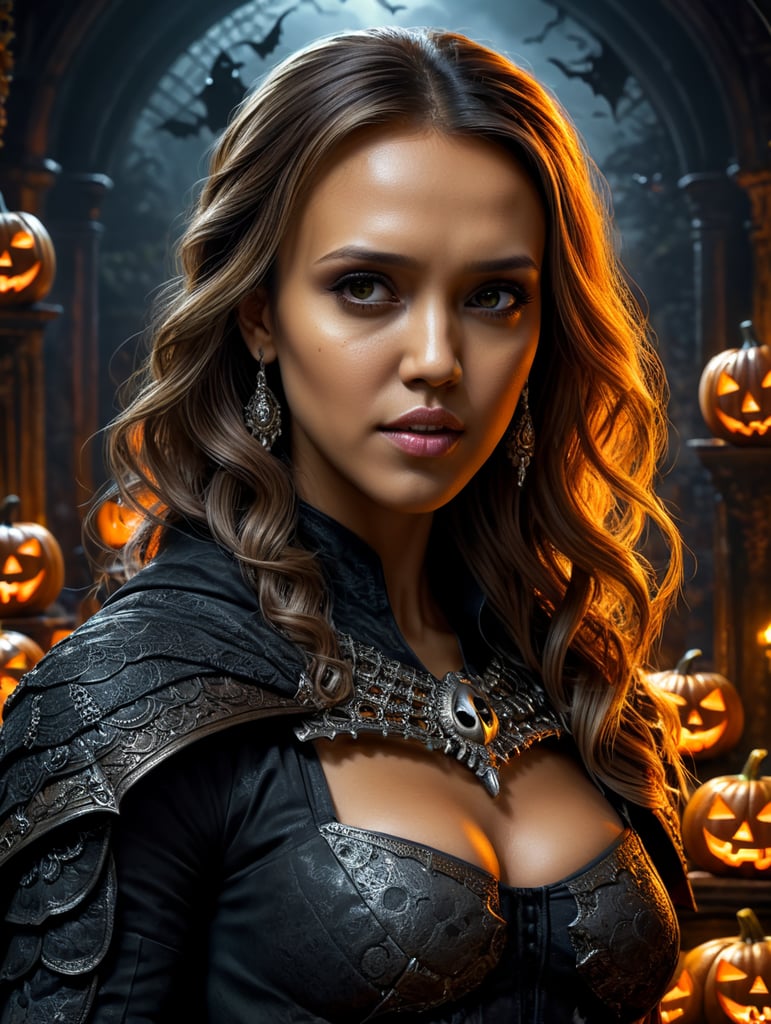 Jessica alba in Halloween spirit.