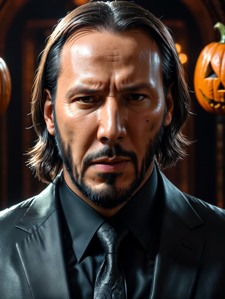 Portrait of Johnwick in halloween suit