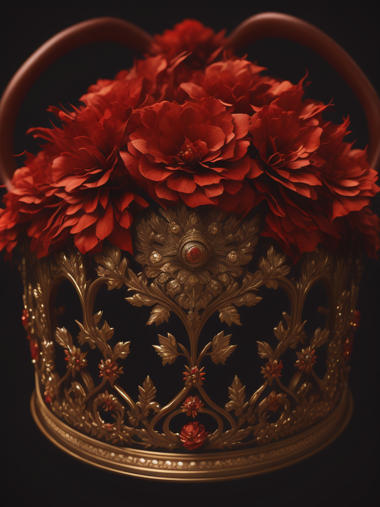 иллюстрация паттерн театр корона из цветов черти красный