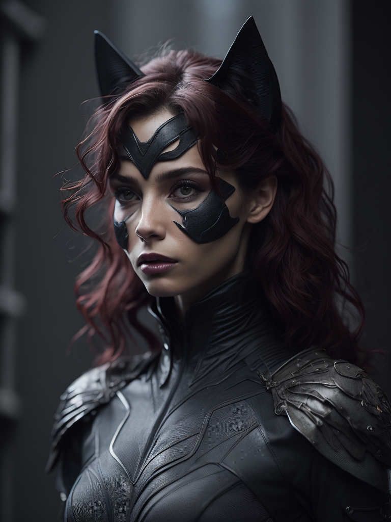 Cat woman hiperrealistic epic