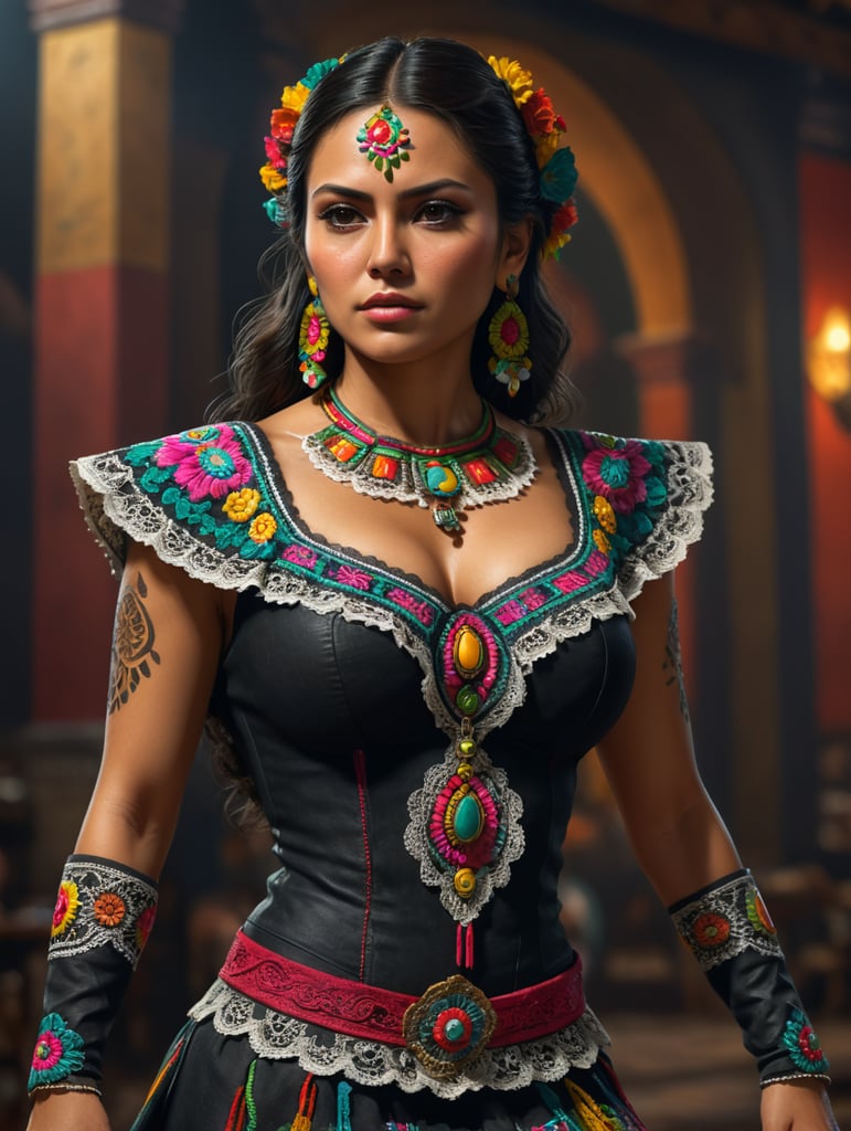 Mexican Woman normal clothing full body